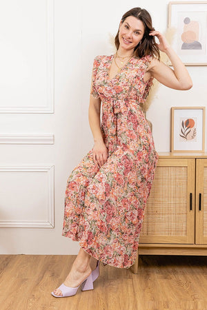 Robe longue à imprimé fleuri